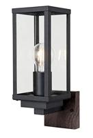 ECO-Light KARO 2100112 Buitenlamp (wand) E27 Zwart, Hout - thumbnail