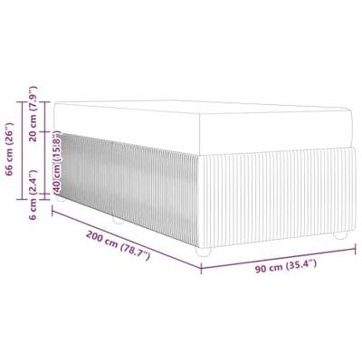 Bedframe met matras met matras Zwart 90 x 200 cm Fluweel