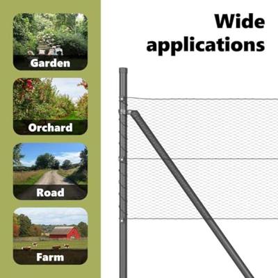 VidaXL Afrasteringspaal grijs 25 x 0,4 m (13 mm gaas) staal en pvc VidaXL Afrasteringspaal grijs 25 x 0,4 m (13 mm gaas) staal en pvc