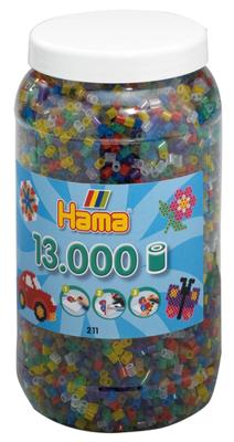 Hama strijkkralen in pot transparantmix (053), 13.000st.