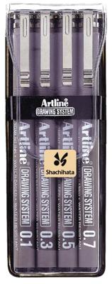 Fineliner artline technisch 0.1-0.3-0.5-0.7mm zw