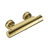Hotbath Cobber thermostatische douchemengkraan met half duims doucheslang onderaansluiting geborsteld messing PVD B008BBP - thumbnail