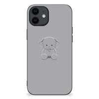 iPhone 12 Pro | 12 (6.1") | Bumper Hoesje | Grijs Baby Olifant - thumbnail