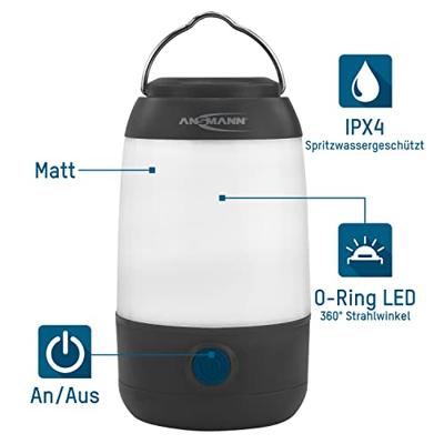 Ansmann Mini Camping Lantern Campinglamp werkt op batterijen LED 70 lm 120 g Ansmann Mini Camping Lantern Campinglamp werkt op batterijen LED 70 lm 120 g
