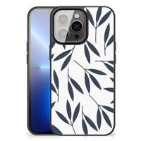 iPhone 13 Pro Max Bloemen Hoesje Leaves Blue - thumbnail