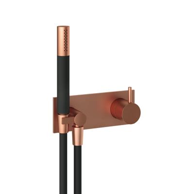 Inbouw Douchemengkraan Hotbath Cobber incl. Doucheslang en Handdouche Geborsteld Koper Living Colours