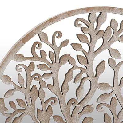 VidaXL Tuinspiegel rond 40x2,5 cm ijzer zandkleurig