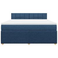Boxspring met matras stof blauw 180x200 cm - thumbnail