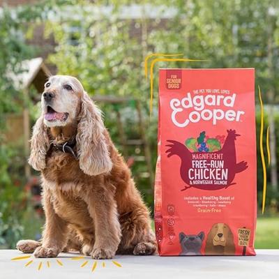 Edgard & Cooper Hond Senior Kip & Zalm 12kg grote brok