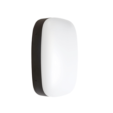 Wandlanp 7W 700 lumen zwart aluminium basis met slagvaste kap 251*167mm IP65 2700-3000K 136-240