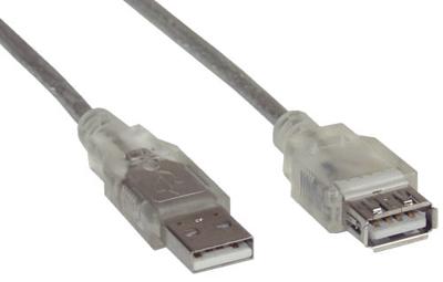 InLine 34618 USB 2.0 verlenging, stekker/bus, type A, transparant, 2 m