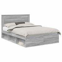 Bedframe met lade Grijs Sonoma 150 x 200 cm Massief grenenhout - thumbnail