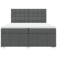 Boxspring met matras stof donkergrijs 200x200 cm - thumbnail