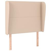 Hoofdbord met randen 93x23x118/128 cm kunstleer cappuccinokleur - thumbnail