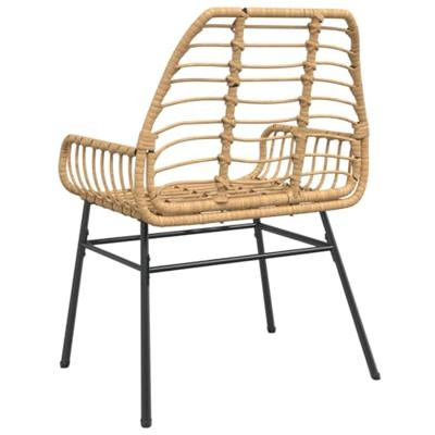 Tuinstoel bruin poly rattan 2 st