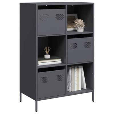 Hoge kast 68x39x103,5 cm staal antracietkleurig