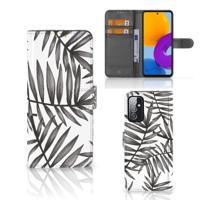 Samsung Galaxy M52 Hoesje Leaves Grey - thumbnail