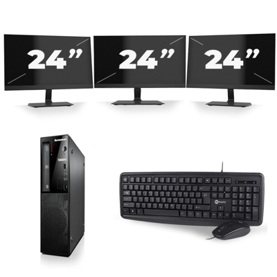 Lenovo ThinkCentre Edge 71 SFF - Intel Core i7-3e Generatie - 16GB RAM - 256GB SSD - Windows 10 + 3x 24 inch Monitor