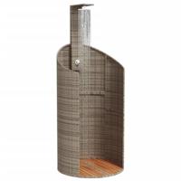 VidaXL Buitendouche 100x100x241,5 cm poly rattan en acaciahout grijs - thumbnail