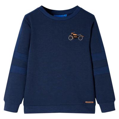 Kindertrui 92 gemleerd marineblauw