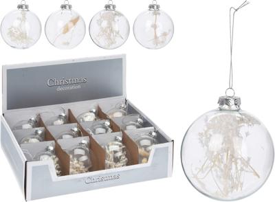 5 stuks! Kerstbal 80 mm glas met deco Nampook - Nampook 5 stuks! Kerstbal 80 mm glas met deco Nampook - Nampook