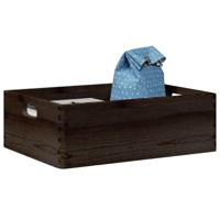 VidaXL Houten kist met handvatten 40x30x13 cm massief grenenhout zwart - thumbnail