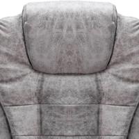 Massagekantoorstoel kunstsuède lichtgrijs - thumbnail