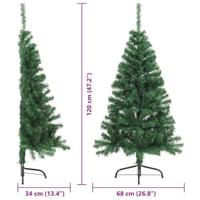 VidaXL Kunstmatig voorverlicht kerstboom met 150 led groen 120 cm pvc - thumbnail