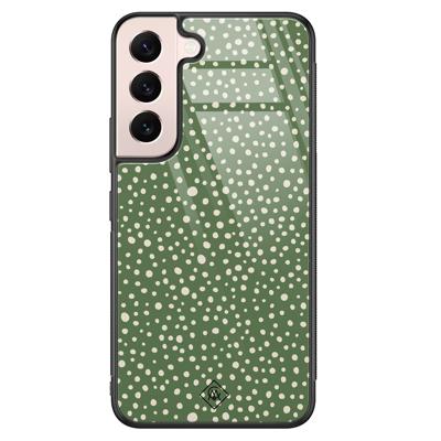 Samsung Galaxy S22 glazen hardcase - Green dots