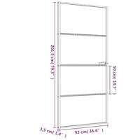 VidaXL Binnendeur smal 93x201,5 cm gehard glas en aluminium zwart - thumbnail