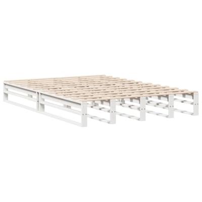 Bedframe zonder matras massief grenenhout wit 140x190 cm