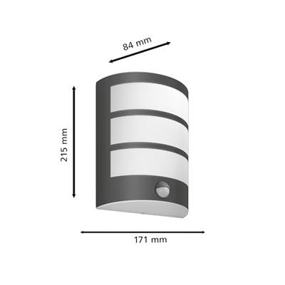 Philips Lighting Python 8720169269194 LED-buitenlamp met bewegingsmelder (wand) LED 3.8 W Antraciet