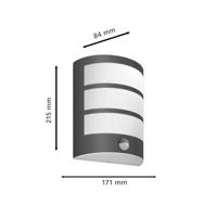 Philips Lighting Python 8720169269194 LED-buitenlamp met bewegingsmelder (wand) LED 3.8 W Antraciet - thumbnail