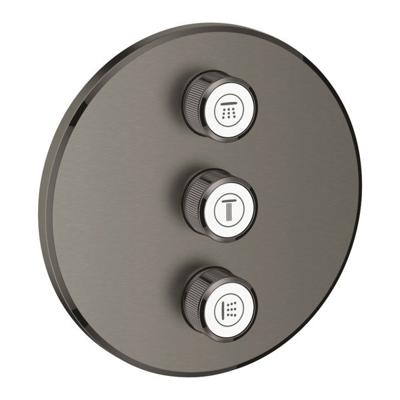 Opbouwdeel GROHE Smartcontrol Volume, Rond (3X) Hard Graphite Geborsteld Opbouwdeel GROHE Smartcontrol Volume, Rond (3X) Hard Graphite Geborsteld