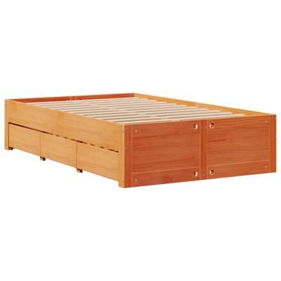 Bedframe zonder matras met lades grenenhout wasbruin 140x200 cm