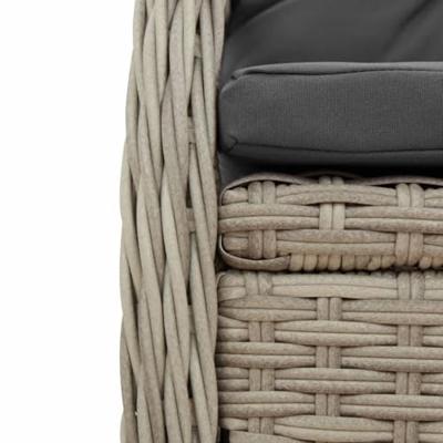 9-delige Tuinset met kussens poly rattan lichtgrijs