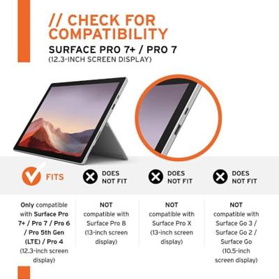 Urban Armor Gear Pantserglas voor Microsoft Surface Pro 7 / Pro 6 / Pro 5 / Pro 4 (Microsoft gecertificeerd getemperd glas, 9H hardheid, anti-vingerafdruk coating, 0,3 mm dun)