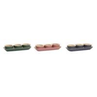 Set voor voorgerechtjes DKD Home Decor Bamboe 32 x 12,7 x 3,5 cm (3 Stuks) - thumbnail