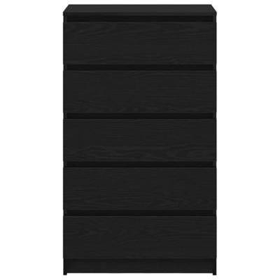 Ladekast 60x36x103 cm bewerkt hout zwart eikenkleur Ladekast 60x36x103 cm bewerkt hout zwart eikenkleur