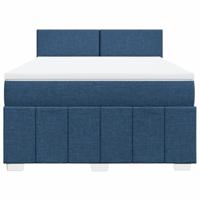 Boxspring met matras stof blauw 140x200 cm - thumbnail
