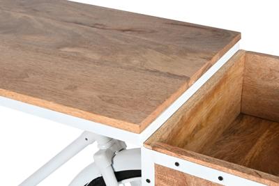 Wandtafel DKD Home Decor Wit Bruin Ijzer Mangohout 195 x 40 x 91 cm