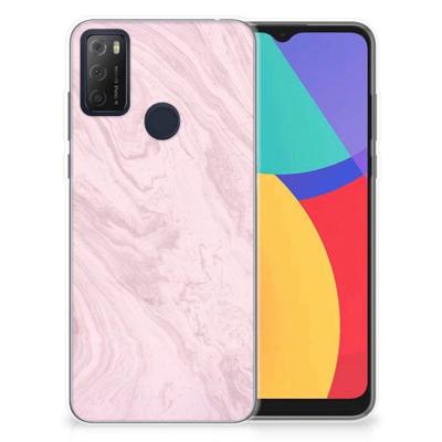 Alcatel 1S (2021) | TPU | Siliconen hoesje | Marble Pink - Origineel Cadeau Vriendin