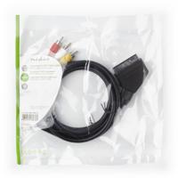 Schakelbare SCART-Kabel | SCART Male - 3x RCA Male | 2,0 m | Zwart - thumbnail