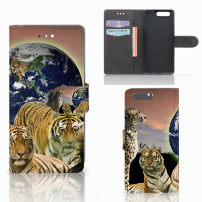 Huawei P10 Telefoonhoesje met Pasjes Roofdieren