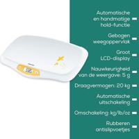 Beurer BY 80 Babyweegschaal Digitaal Weegbereik (max.): 20 kg Wit, Geel - thumbnail