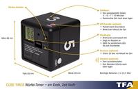 TFA Dostmann Timer Cube Timer Zwart Digitaal - thumbnail