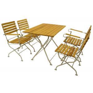 Linz houten tuinset - Robina hout Gegalvaniseerd platstaal - Bruin