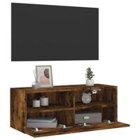 Tv-wandmeubel 80x30x30 cm bewerkt hout gerookt eikenkleurig - thumbnail