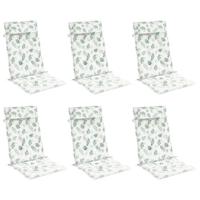 VidaXL Stoelkussens 6 st hoge rug bladpatroon oxford stof - thumbnail