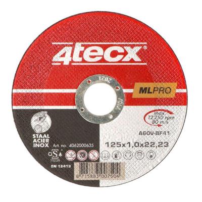 4tecx Doorslijpschijf Mega-Line A60V BF41 125 x 1,0 x 22,23mm VE=1 4tecx Doorslijpschijf Mega-Line A60V BF41 125 x 1,0 x 22,23mm VE=1